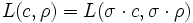 L(c, \rho) = L(\sigma \cdot c, \sigma \cdot \rho)