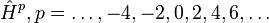 \hat H^p, p = \dots,-4,-2,0,2,4,6,\dots