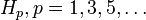 H_p, p = 1,3,5,\dots